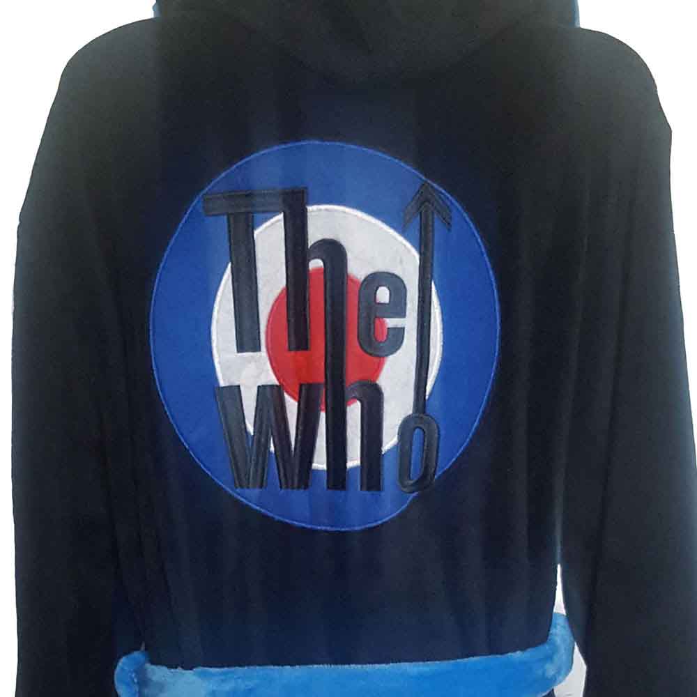 The Who Unisex Bathrobe: Target Logo (Black) (Back Print)