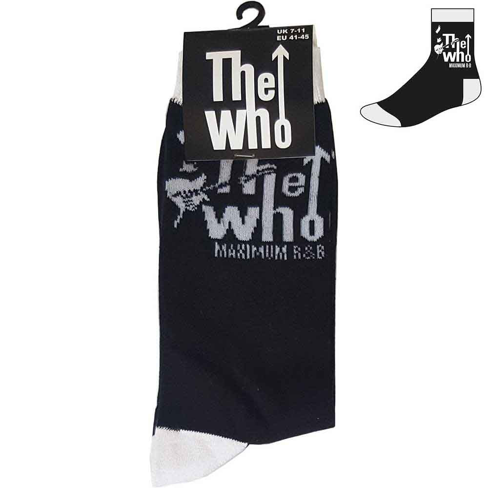 The Who Unisex Ankle Socks: Maximum R&B (Black) (UK Size 7 - 11)