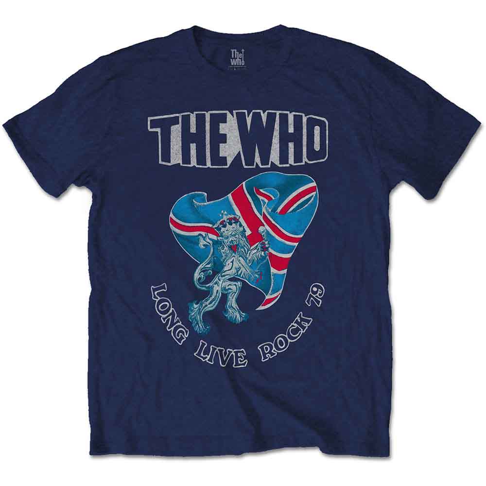 The Who Unisex T-Shirt: Long Live Rock '79 (Navy Blue) (Back Print)