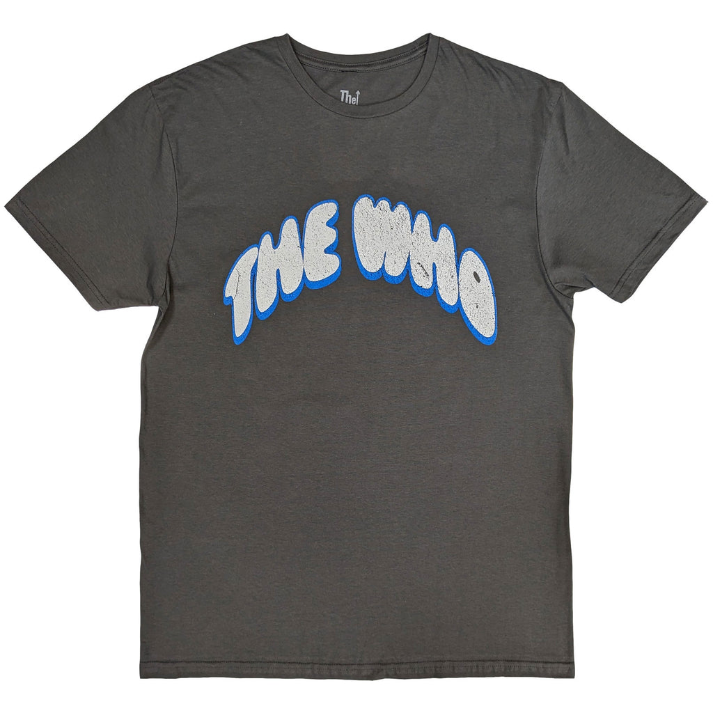 The Who Unisex T-Shirt: Flag Cartoon (Charcoal Grey) (Back Print)