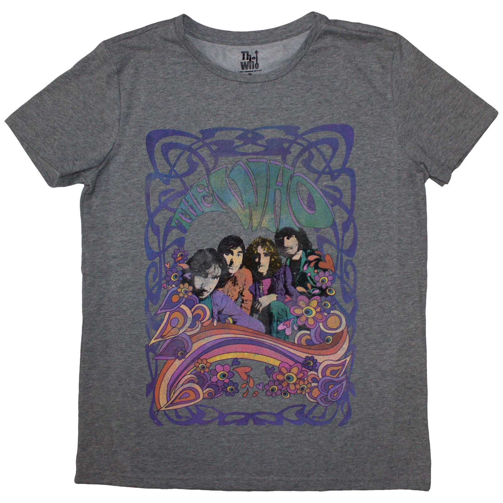 The Who Ladies T-Shirt: Psych Floral (Grey)