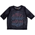 Willie Nelson Ladies Mesh Crop Top: Americana (Navy Blue)
