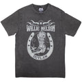 Willie Nelson Unisex Stone Wash T-Shirt: Outlaw (Charcoal Grey)