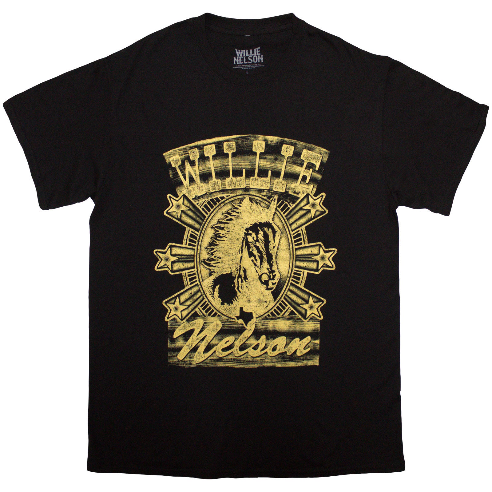 Willie Nelson Unisex T-Shirt: Horse (Black)