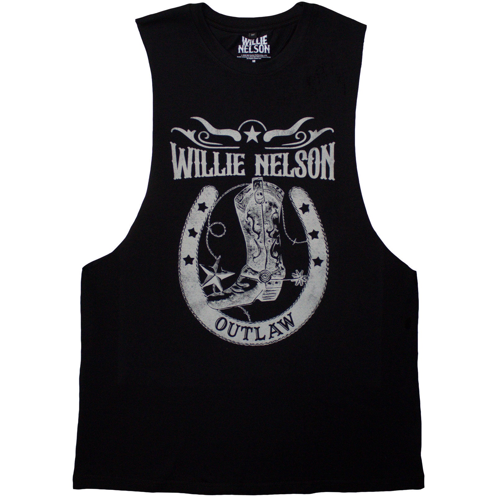 Willie Nelson Unisex Vest T-Shirt: Outlaw (Black)