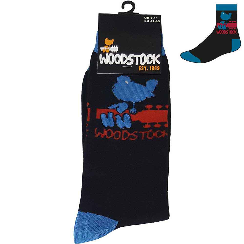 Woodstock Unisex Ankle Socks: Logo (Black) (UK Size 7 - 11)