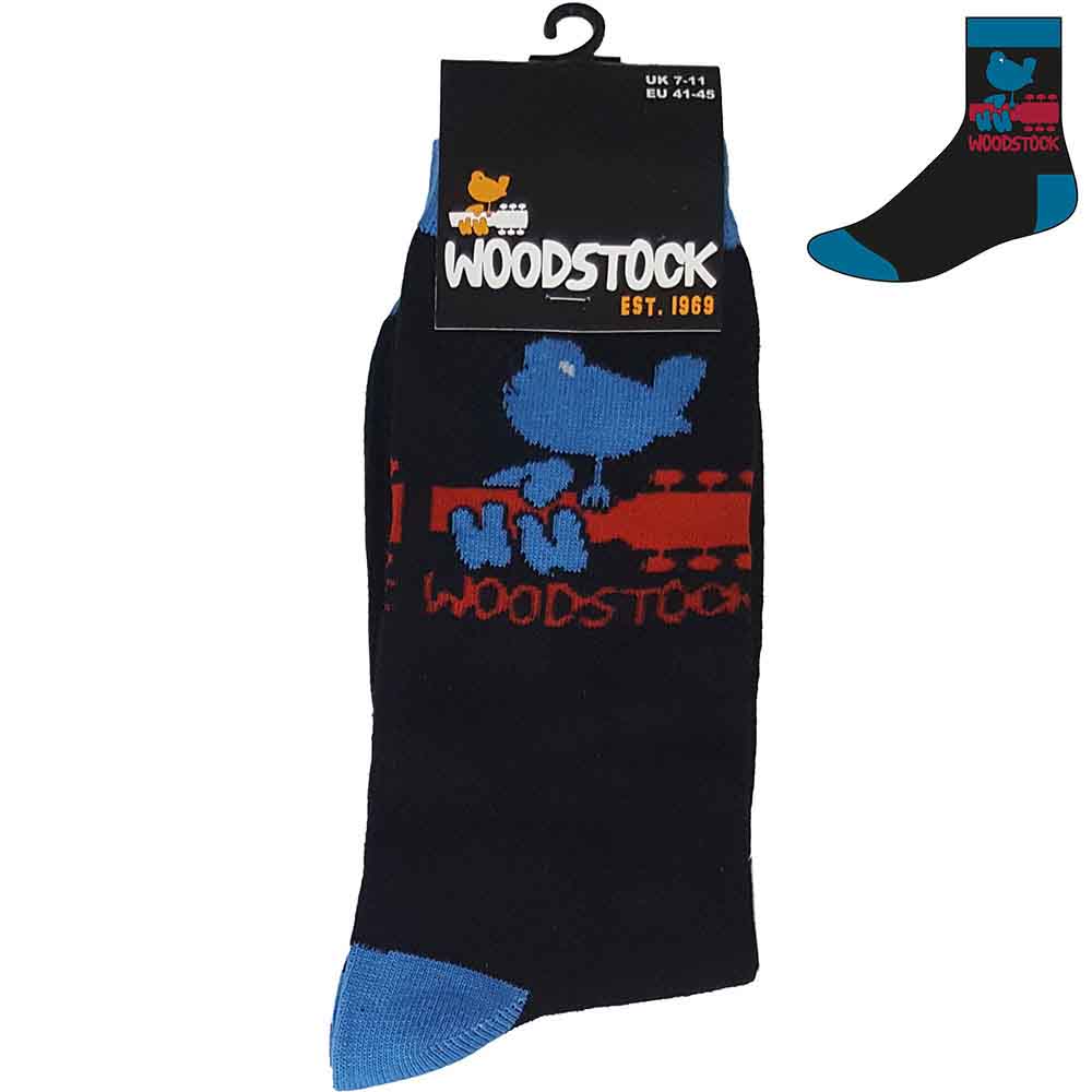 Woodstock Unisex Ankle Socks: Logo (Black) (UK Size 7 - 11)