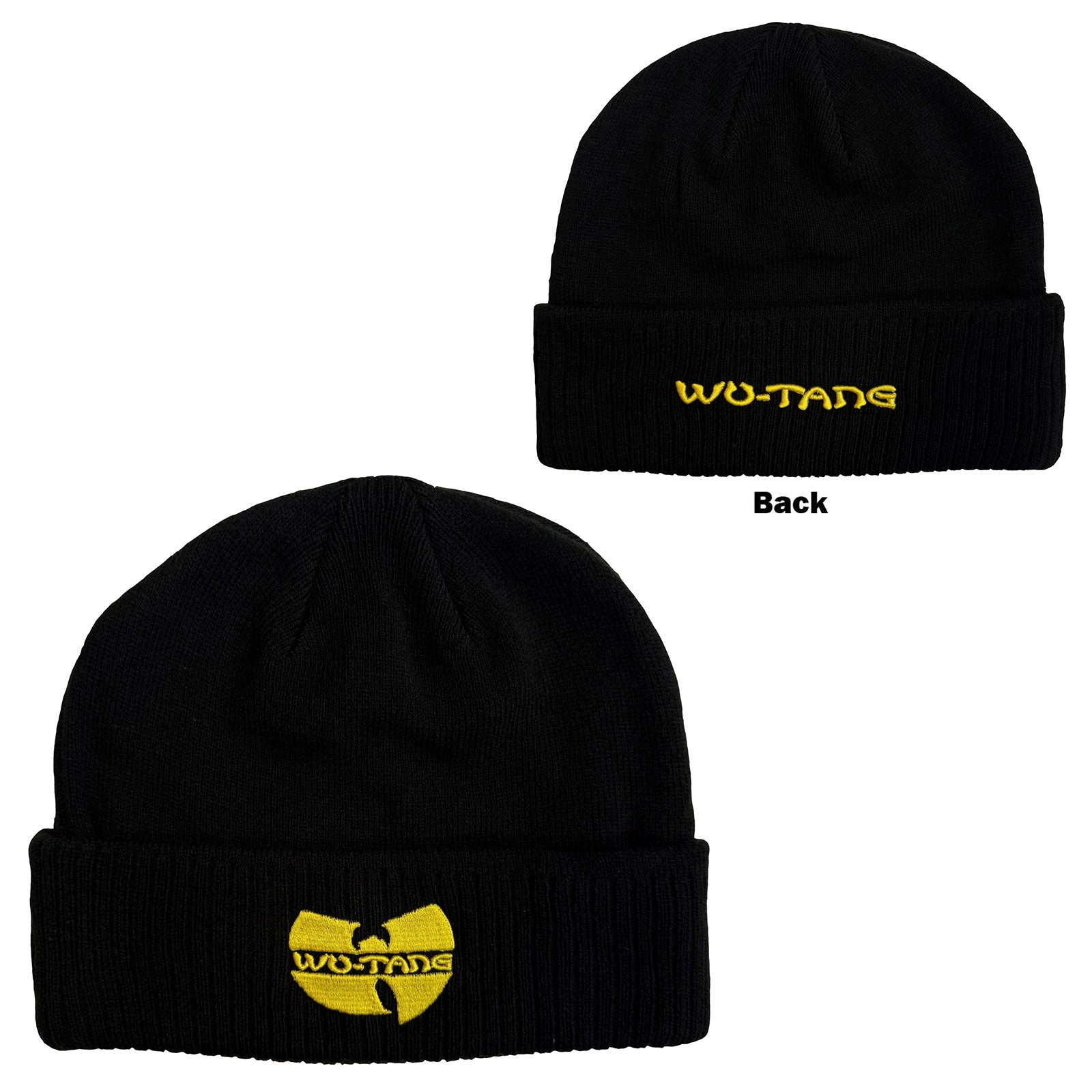 Wu-Tang Clan Unisex Beanie Hat: Logo (Black) (Back Print)
