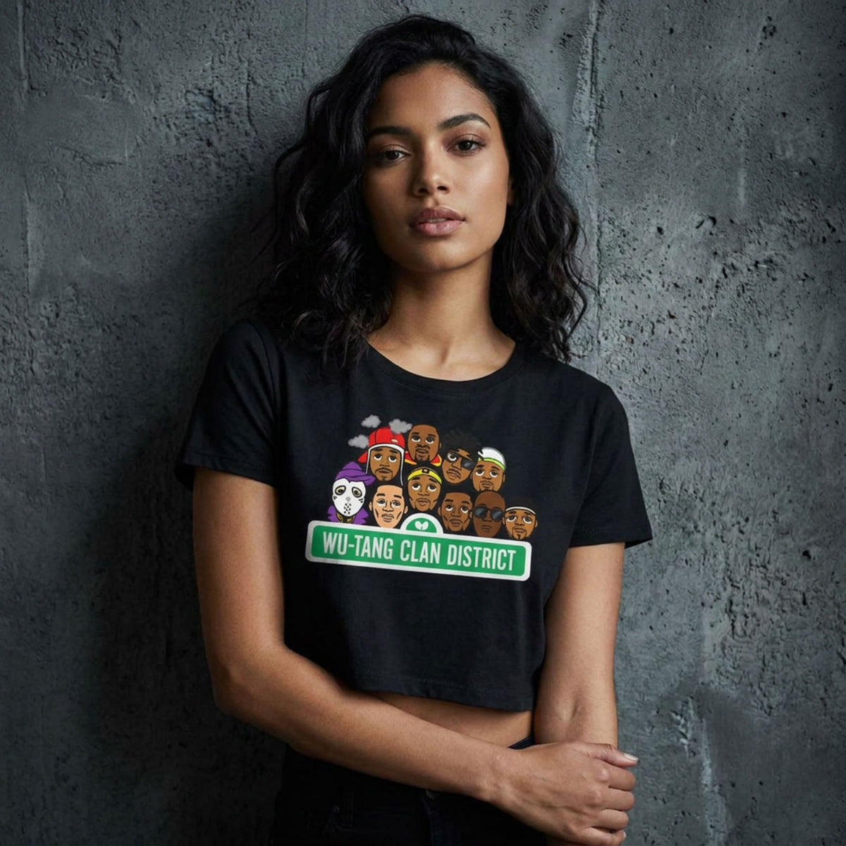 Wu-Tang Clan Ladies Crop Top: Sesame Street (Black) (Ex-Tour)
