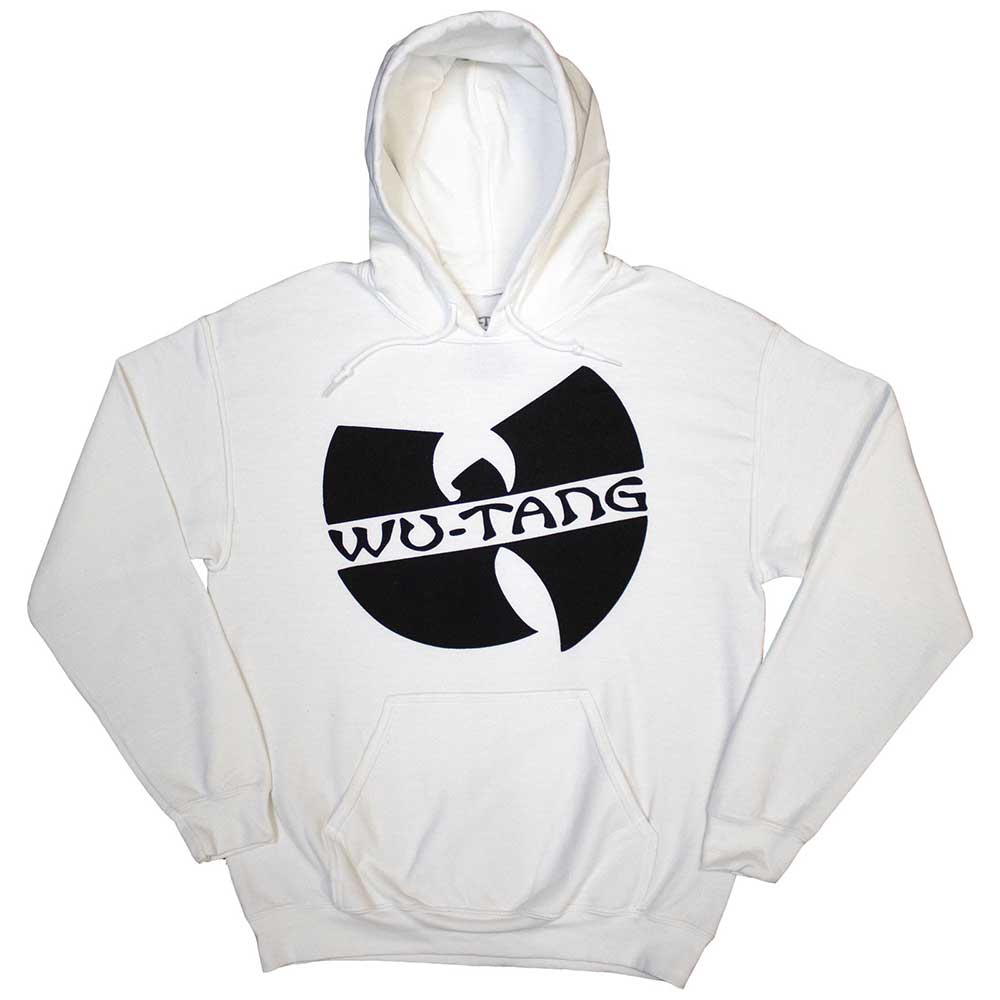 Wu-Tang Clan Unisex Pullover Hoodie: Slanted Logo Mono (White)