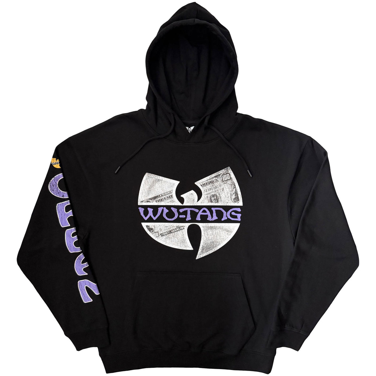 Wu-Tang Clan Unisex Pullover Hoodie: $100 Bill (Black) (Sleeve Print)