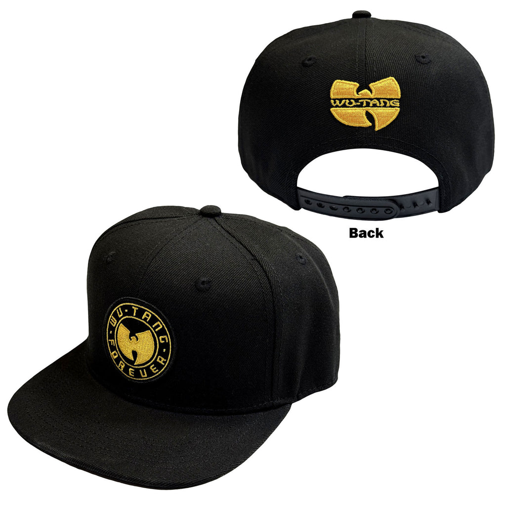 Wu-Tang Clan Unisex Snapback Cap: Forever (Black) (Back Print)