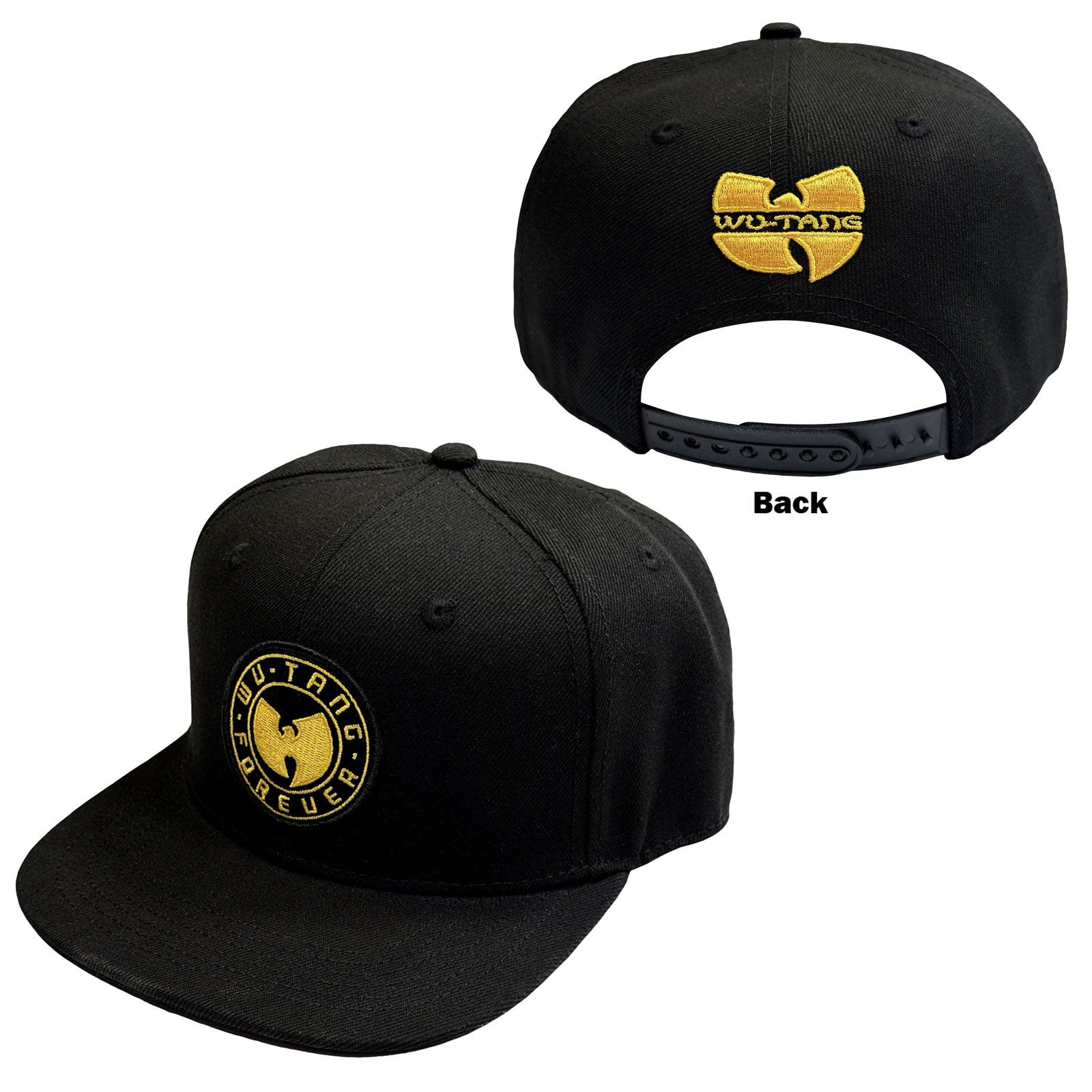 Wu-Tang Clan Unisex Snapback Cap: Forever (Black) (Back Print)