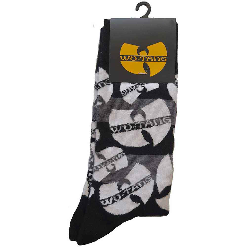 Wu-Tang Clan Unisex Ankle Socks: Logos Monochrome (Black) (UK Size 4 - 7)