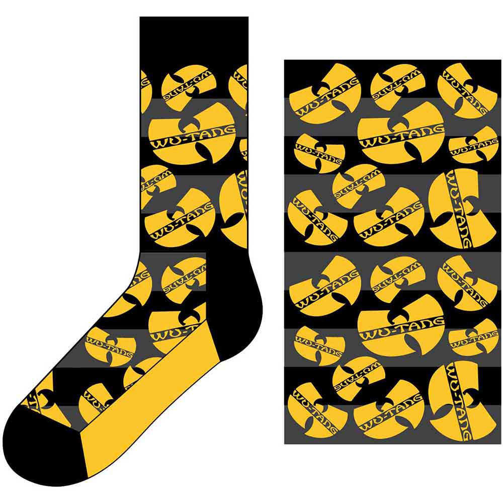 Wu-Tang Clan Unisex Ankle Socks: Logos Yellow (Black, Yellow & Grey) (UK Size 7 - 11)