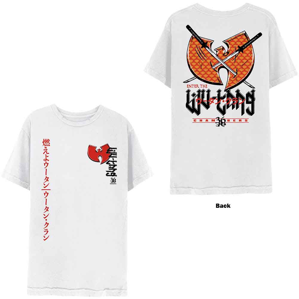 Wu-Tang Clan Unisex T-Shirt: Swords (White) (Back Print)