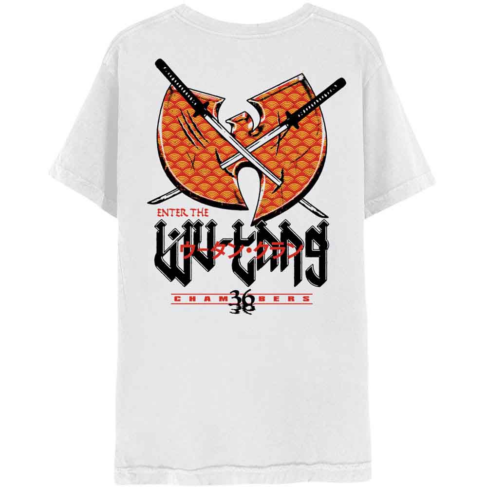 Wu-Tang Clan Unisex T-Shirt: Swords (White) (Back Print)
