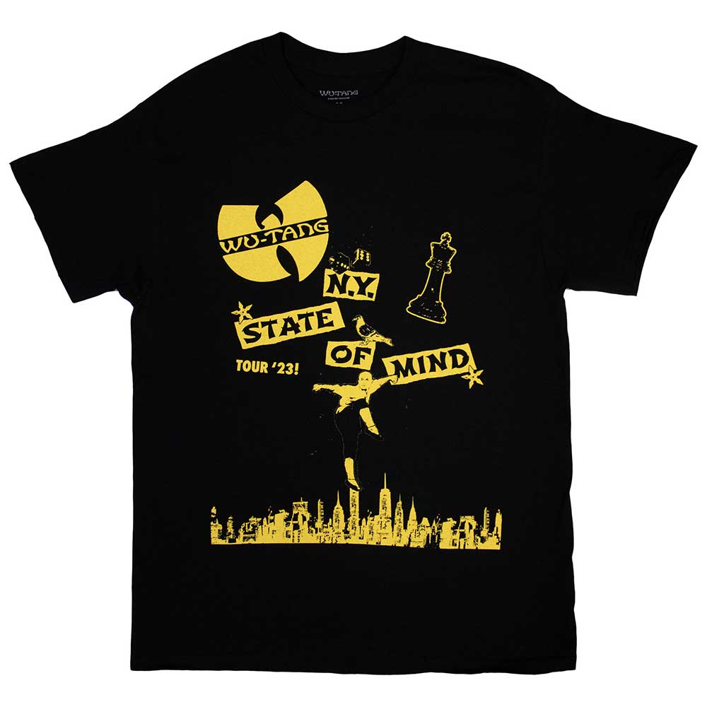 Wu-Tang Clan Unisex T-Shirt: Tour '23 NY State Of Mind (Black) (Back Print & Ex-Tour)