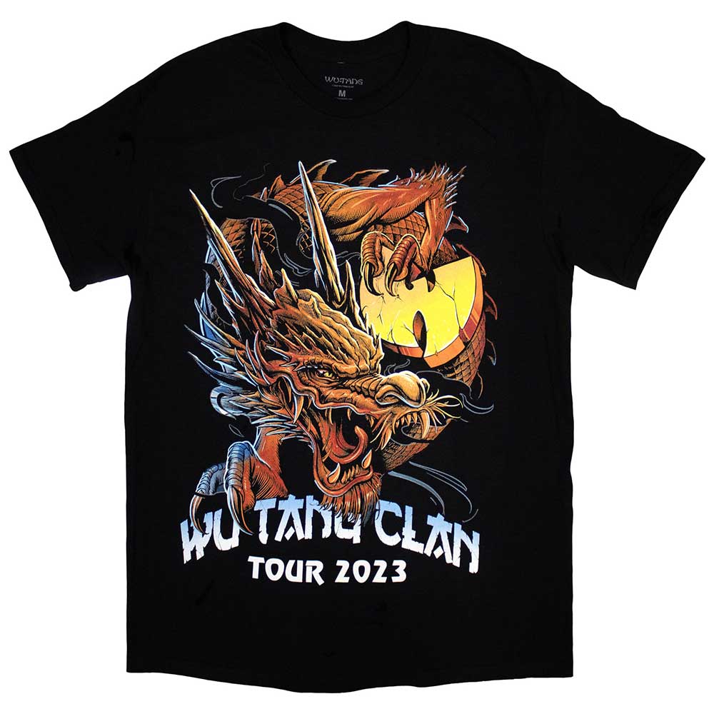 Wu-Tang Clan Unisex T-Shirt: Tour '23 Dragon Back Print (Black) (Back Print & Ex-Tour)