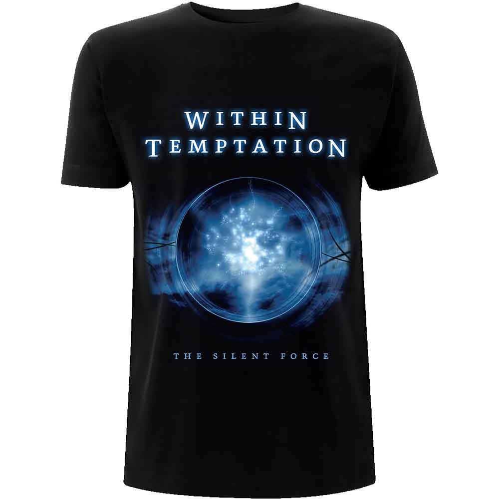 Within Temptation Unisex T-Shirt: Silent Force Tracks (Black) (Back Print)