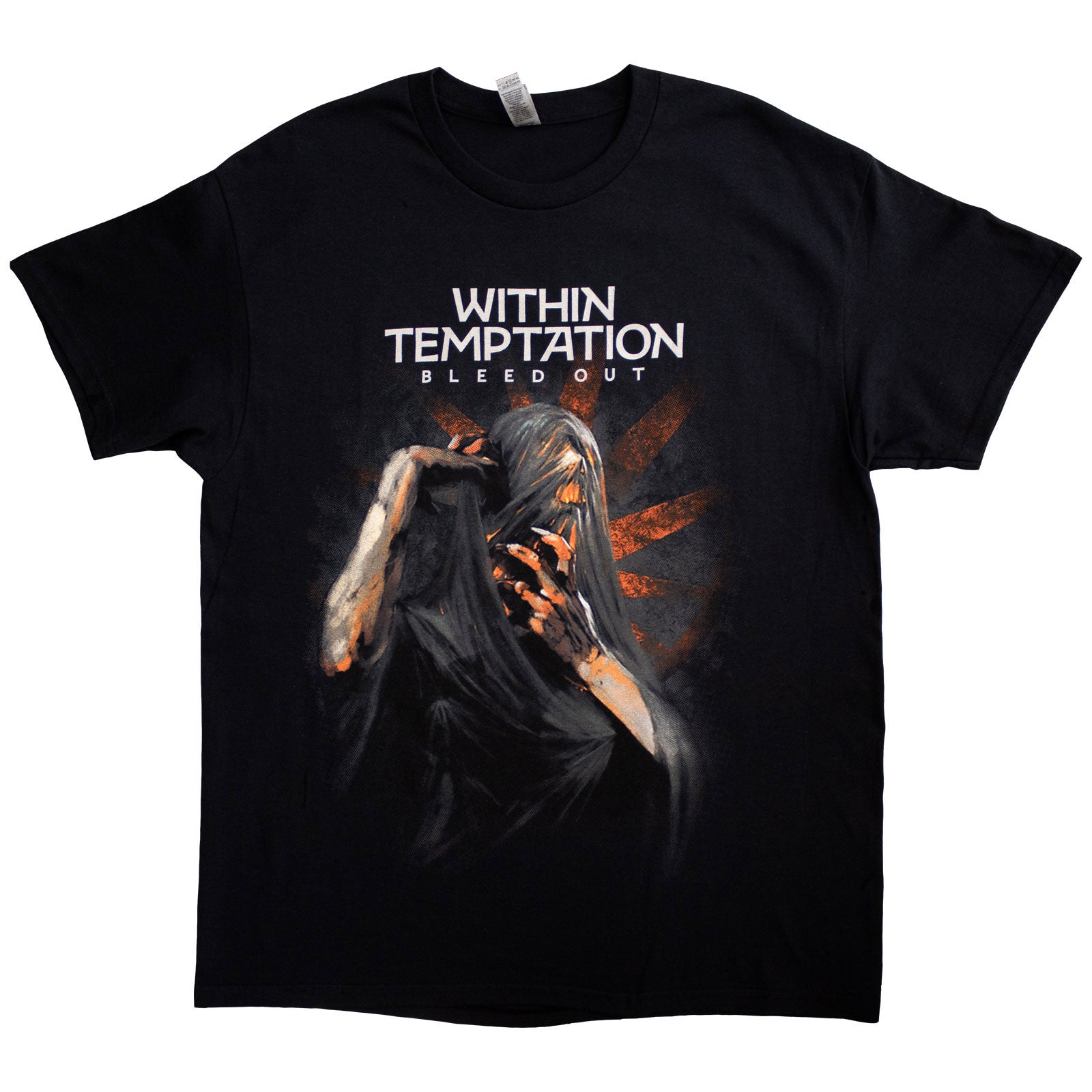 Within Temptation Unisex T-Shirt: Bleed Out Album (Black) (Back Print)