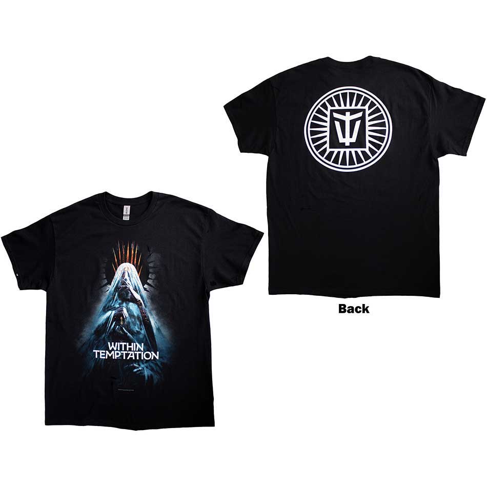 Within Temptation Unisex T-Shirt: Bleed Out Veil (Black) (Back Print)