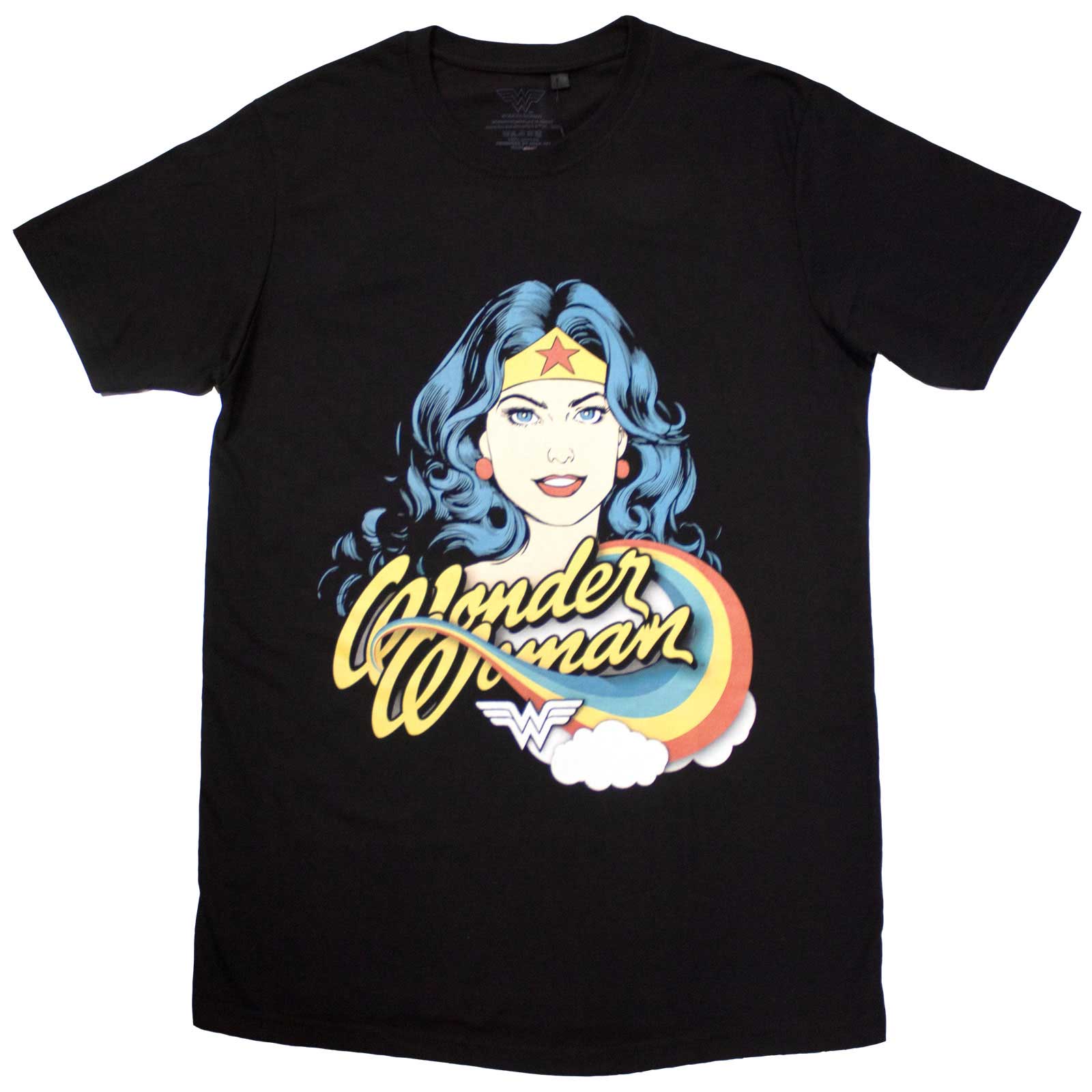 DC Comics Unisex T-Shirt: Wonder Woman Rainbow (Black)