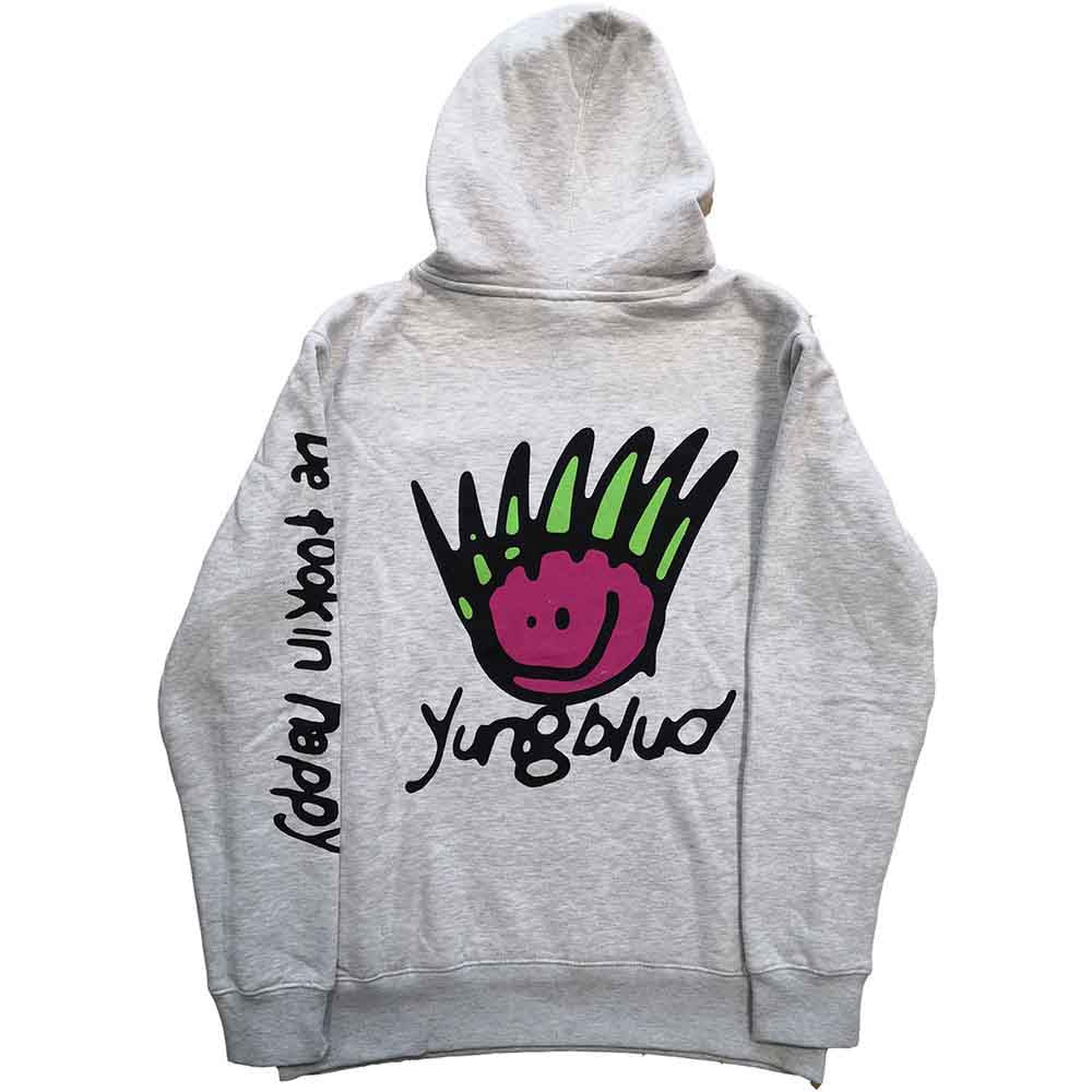 Yungblud Unisex Pullover Hoodie: Face (Off White) (Back Print)
