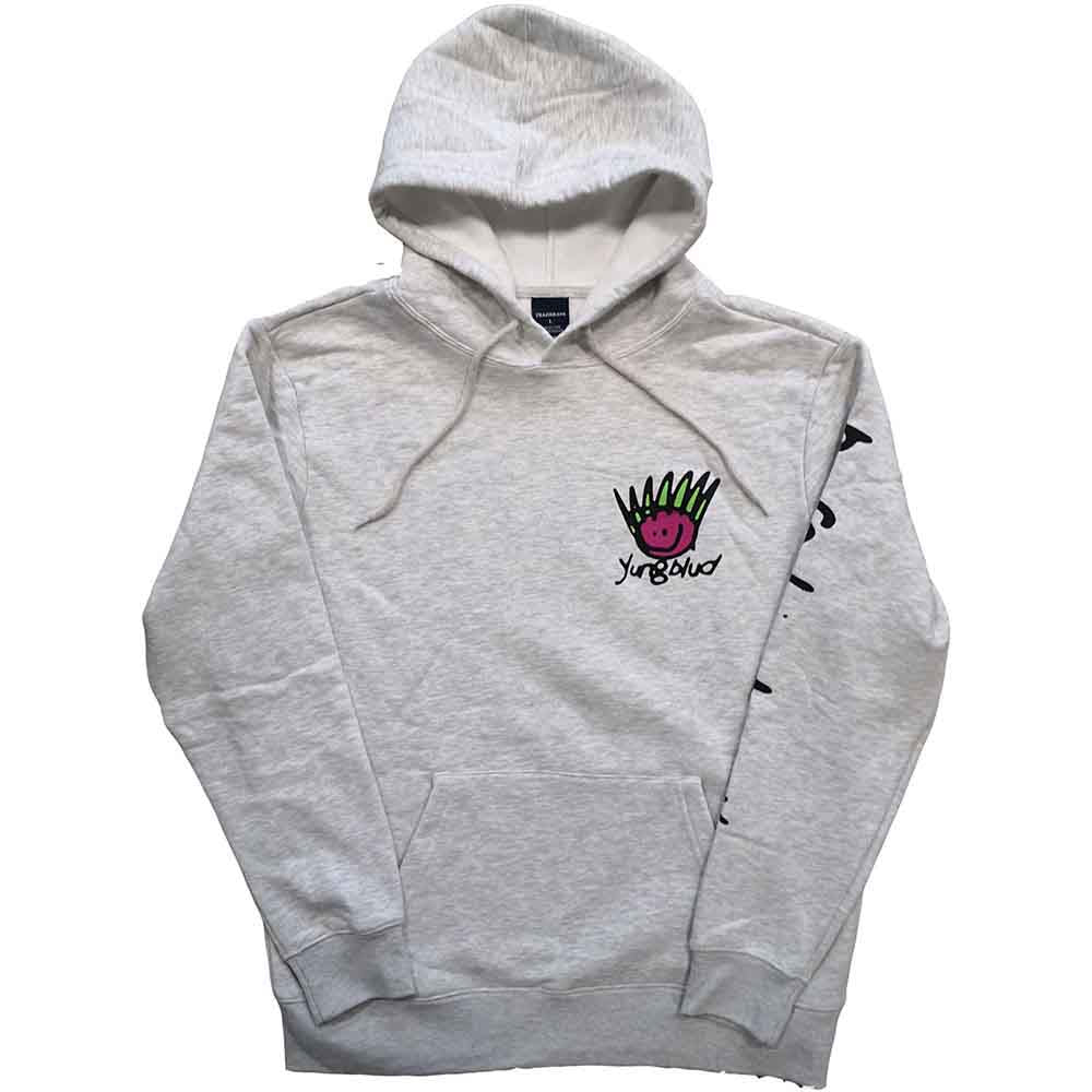 Yungblud Unisex Pullover Hoodie: Face (Off White) (Back Print)