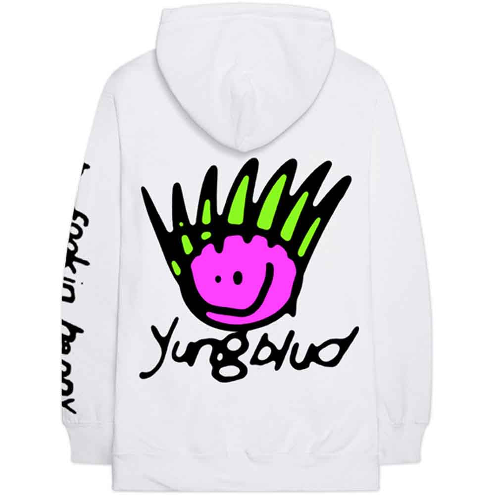 Yungblud Unisex Pullover Hoodie: Face (White) (Back Print)