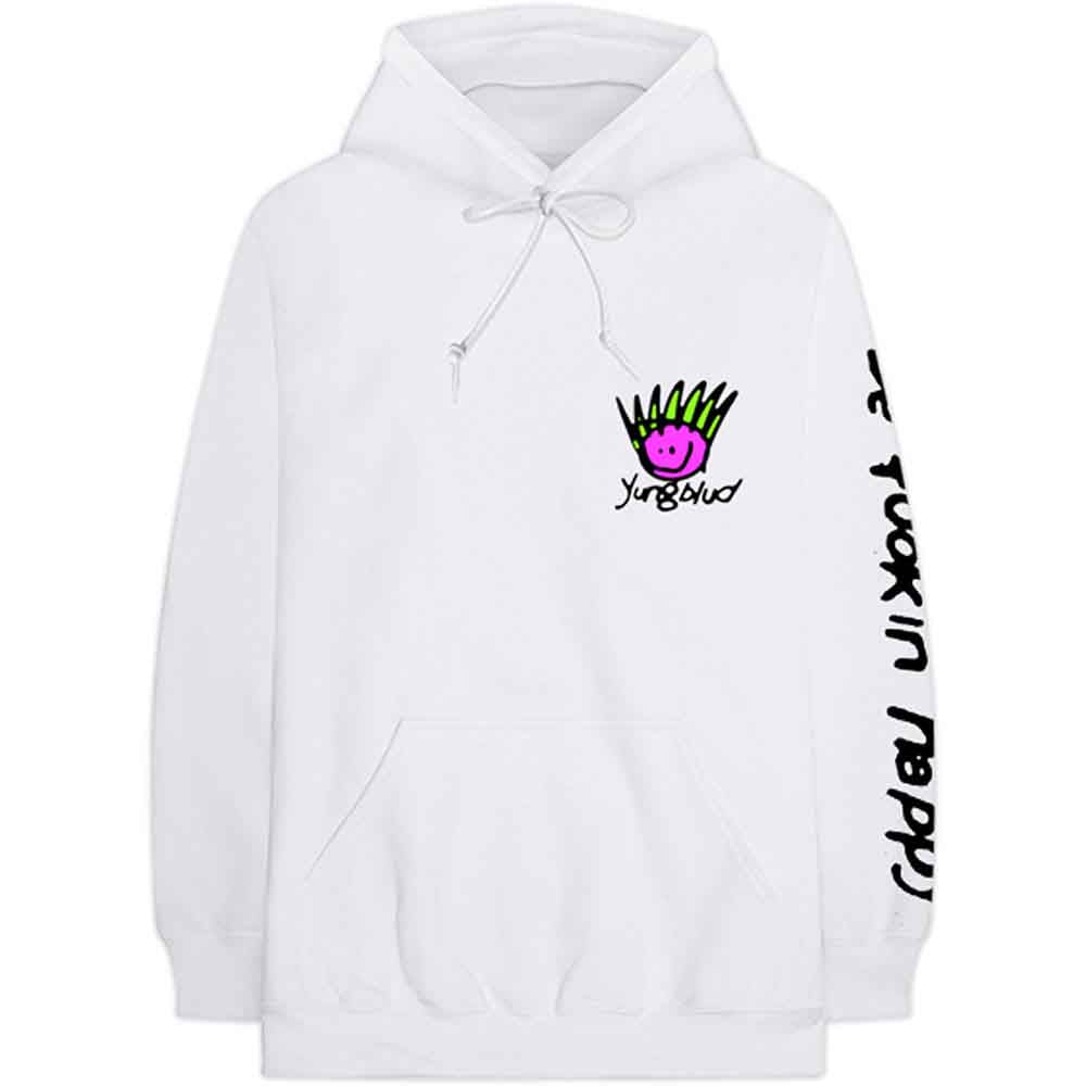 Yungblud Unisex Pullover Hoodie: Face (White) (Back Print)