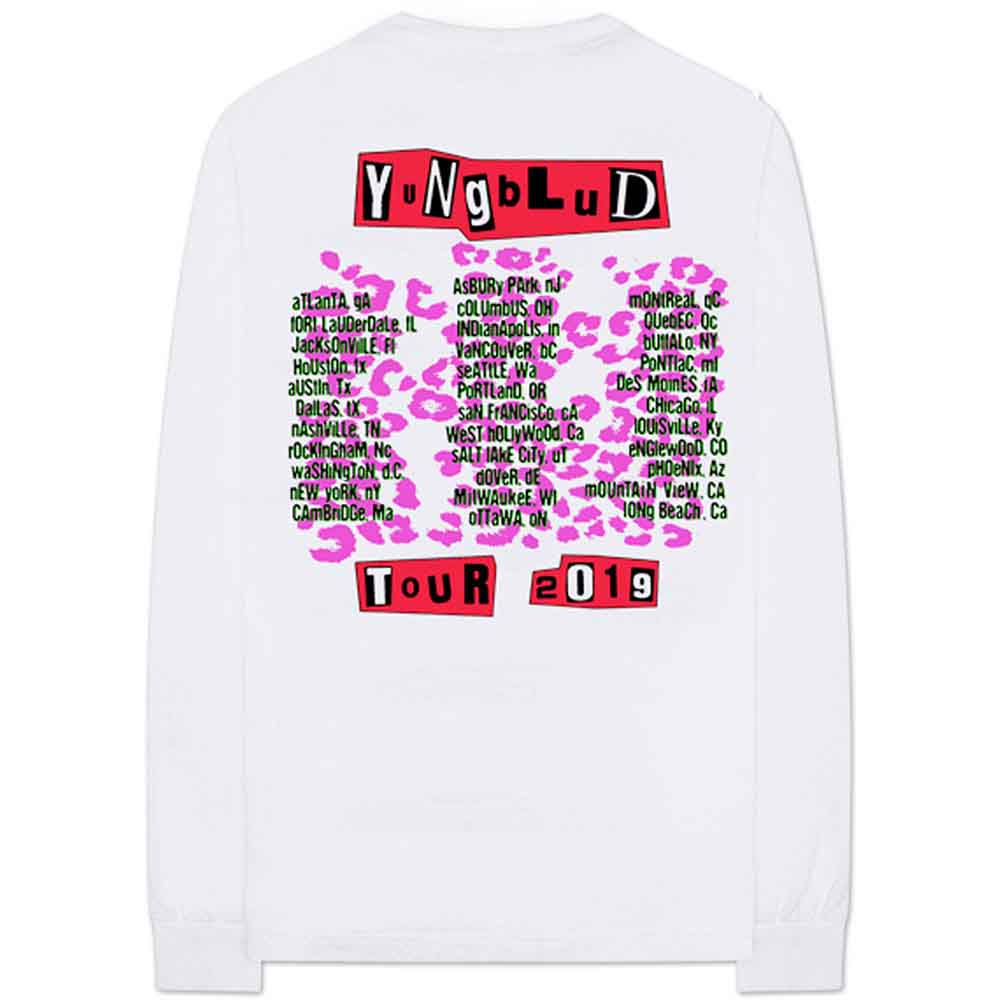 Yungblud Unisex Long Sleeve T-Shirt: Tour (White) (Back & Sleeve Print)