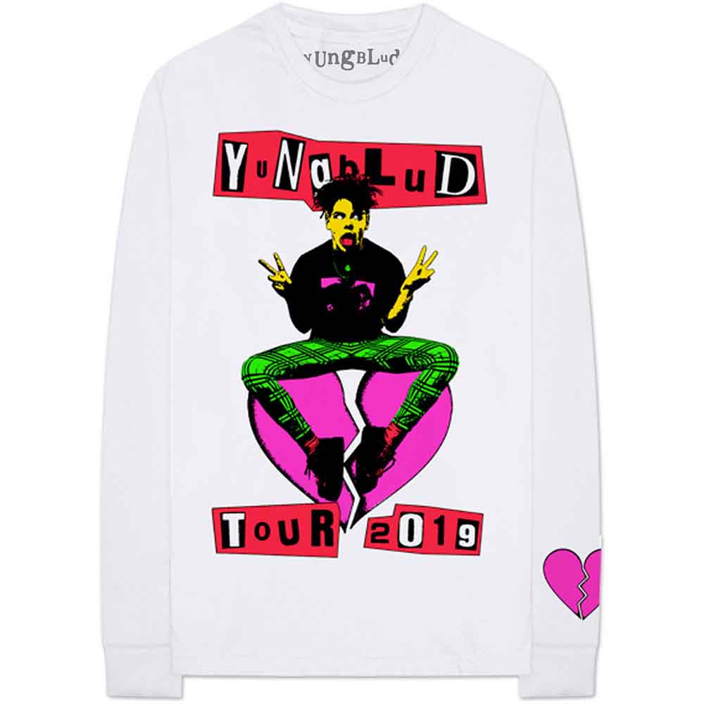 Yungblud Unisex Long Sleeve T-Shirt: Tour (White) (Back & Sleeve Print)