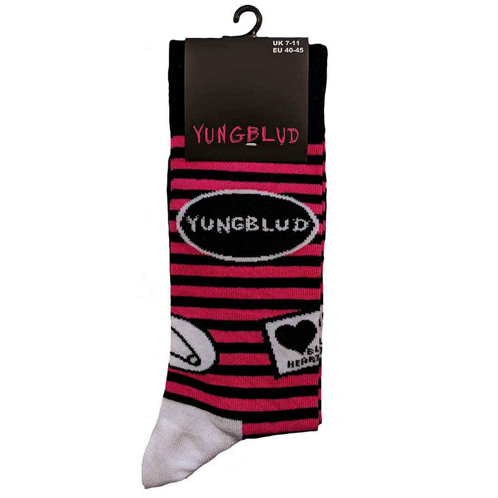 Yungblud Unisex Ankle Socks: Symbols (Black) (UK Size 7 - 11)