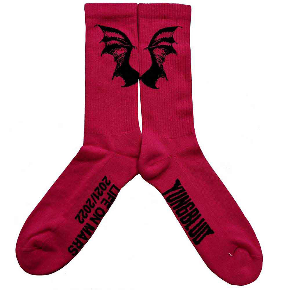 Yungblud Unisex Terry Socks: Life On Mars Tour (Pink) (UK Size 4 - 7)