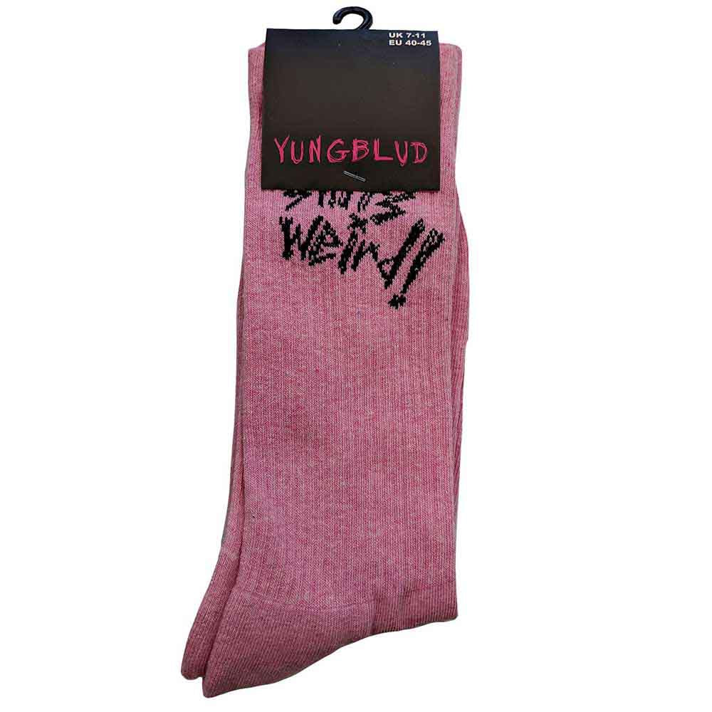 Yungblud Unisex Ankle Socks: Weird! (Pink) (UK Size 7 - 11)