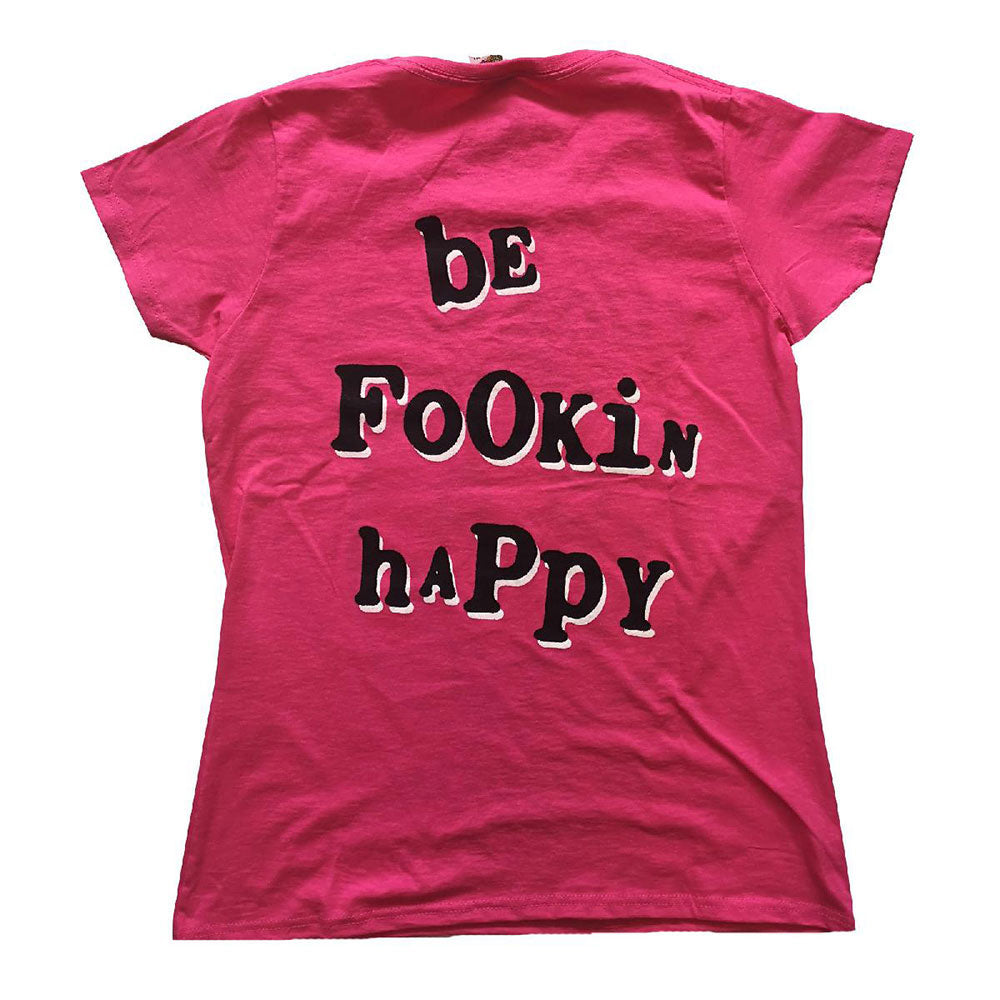 Yungblud Ladies T-Shirt: Raver Smile (Pink) (Back Print)