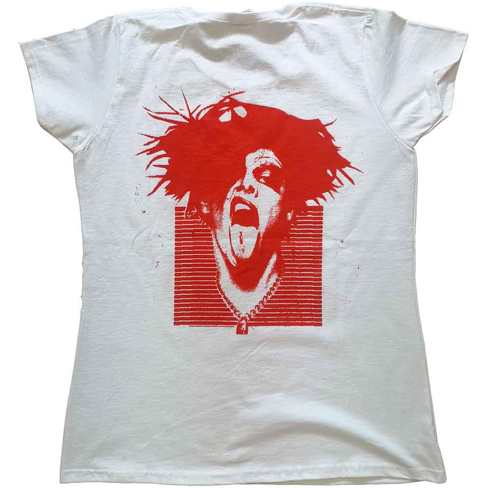 Yungblud Ladies T-Shirt: DEADHAPPY (White) (Back Print)
