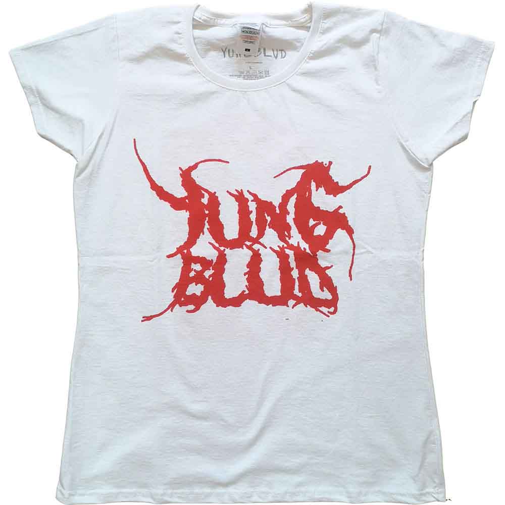 Yungblud Ladies T-Shirt: DEADHAPPY (White) (Back Print)