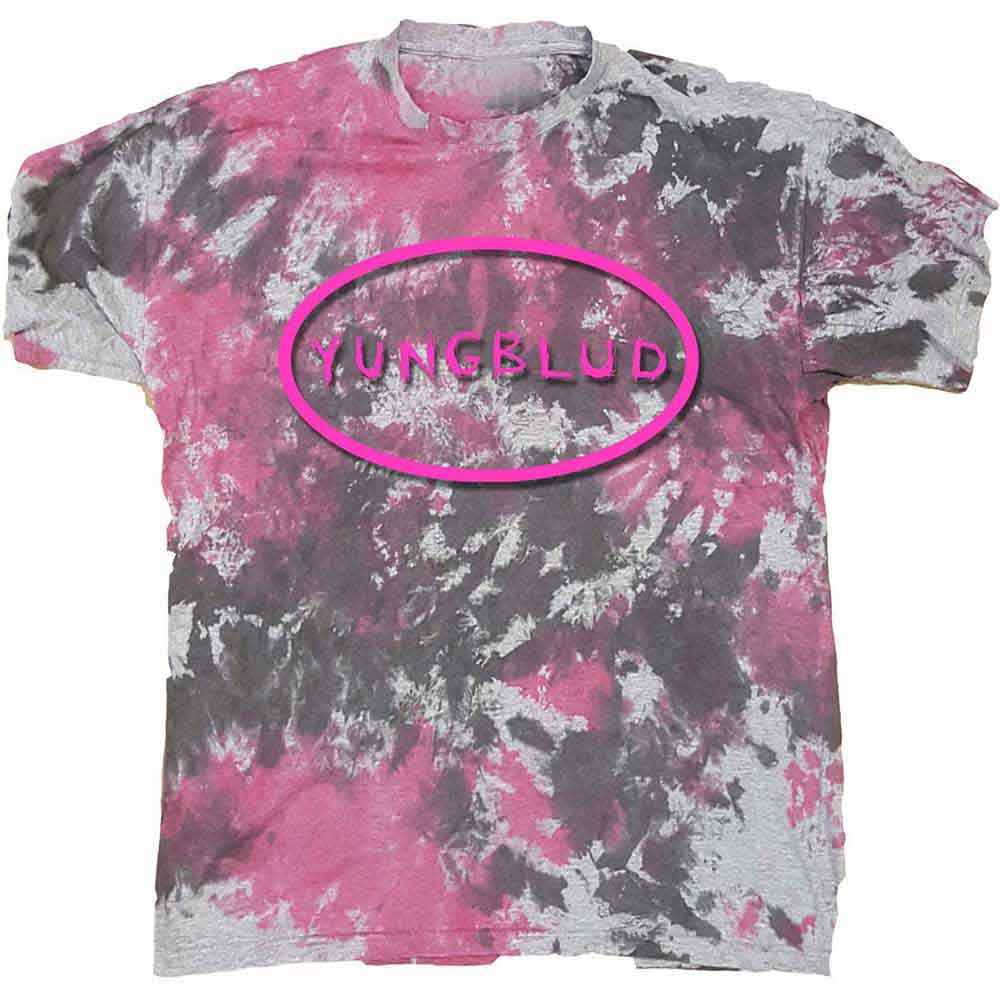 Yungblud Unisex T-Shirt: Scratch Logo Oval (Grey) (Wash Collection)