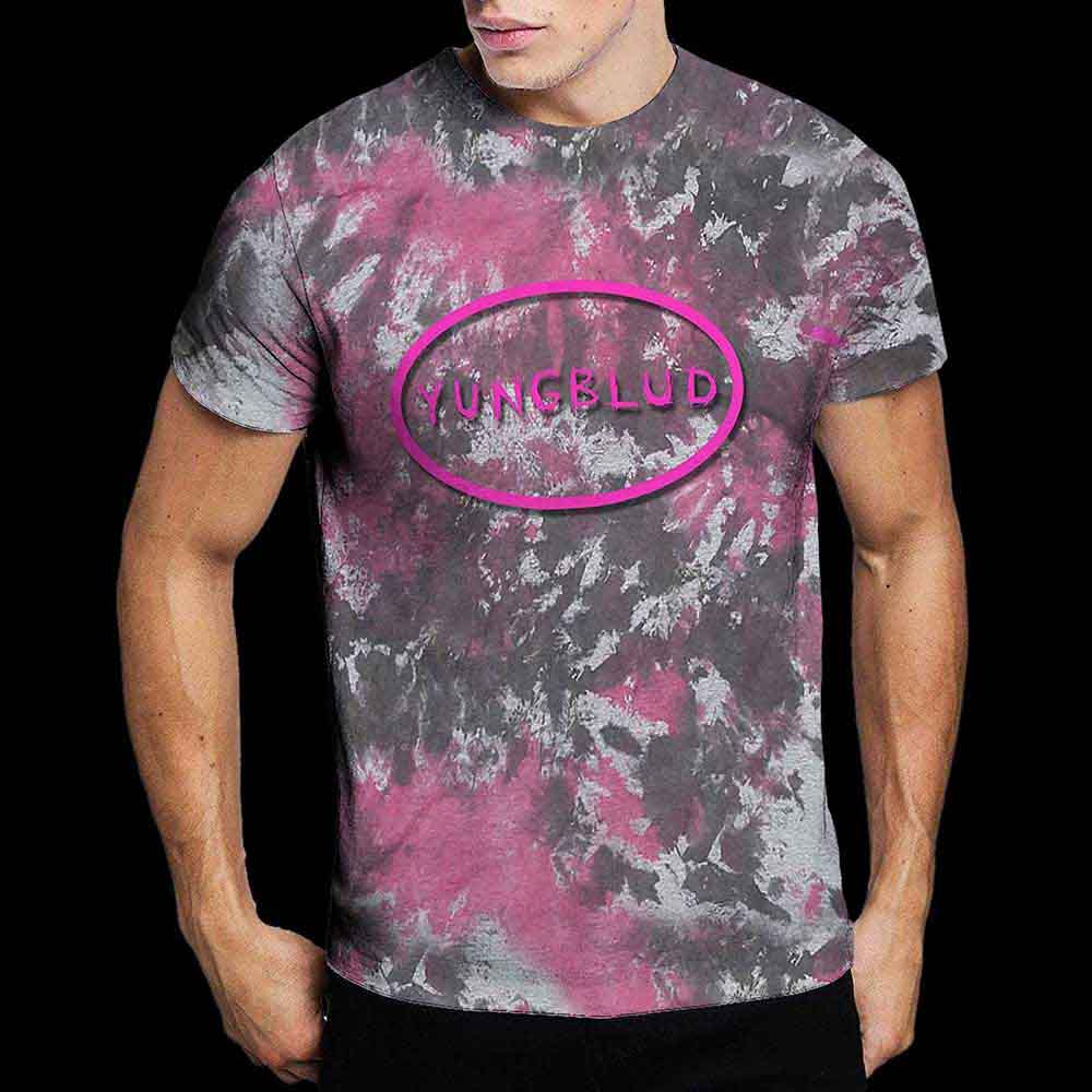 Yungblud Unisex T-Shirt: Scratch Logo Oval (Grey) (Wash Collection)