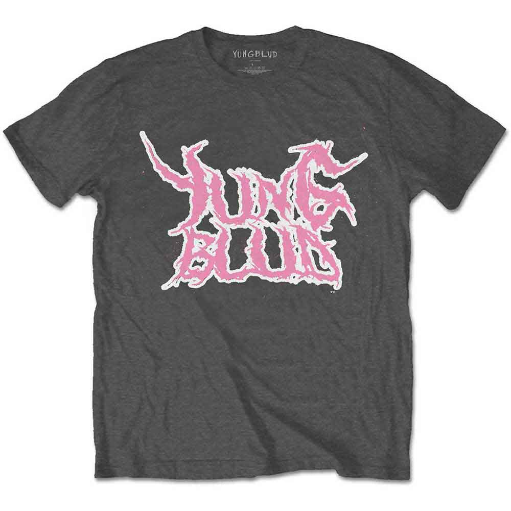 Yungblud Unisex T-Shirt: DEADHAPPY Pink (Charcoal Grey) (Back Print)