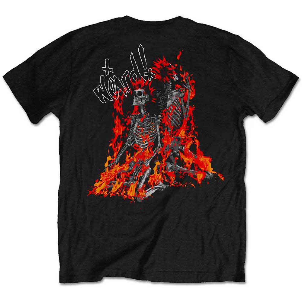 Yungblud Unisex T-Shirt: Weird Flaming Skeletons (Black) (Back Print)
