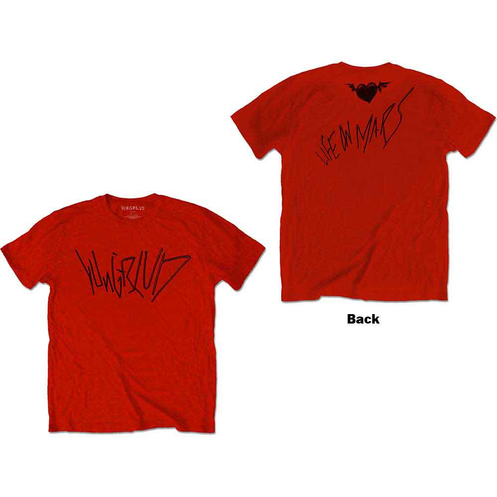 Yungblud Unisex T-Shirt: Life on Mars (Red) (Back Print)