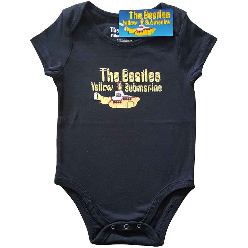 The Beatles Kids Baby Grow: Yellow Submarine Logo & Sub (Black)