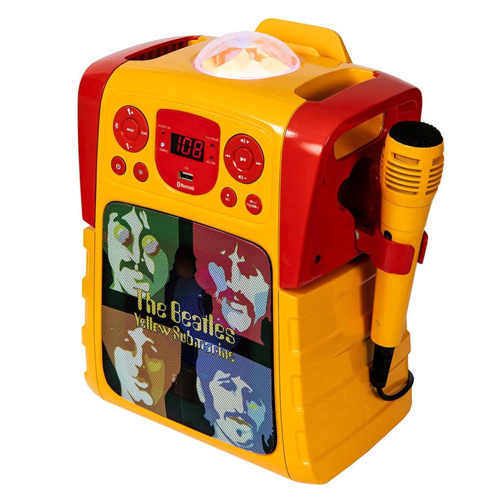 The Beatles Karaoke Speaker with Lightshow & 2 Microphones: Yellow Submarine Faces