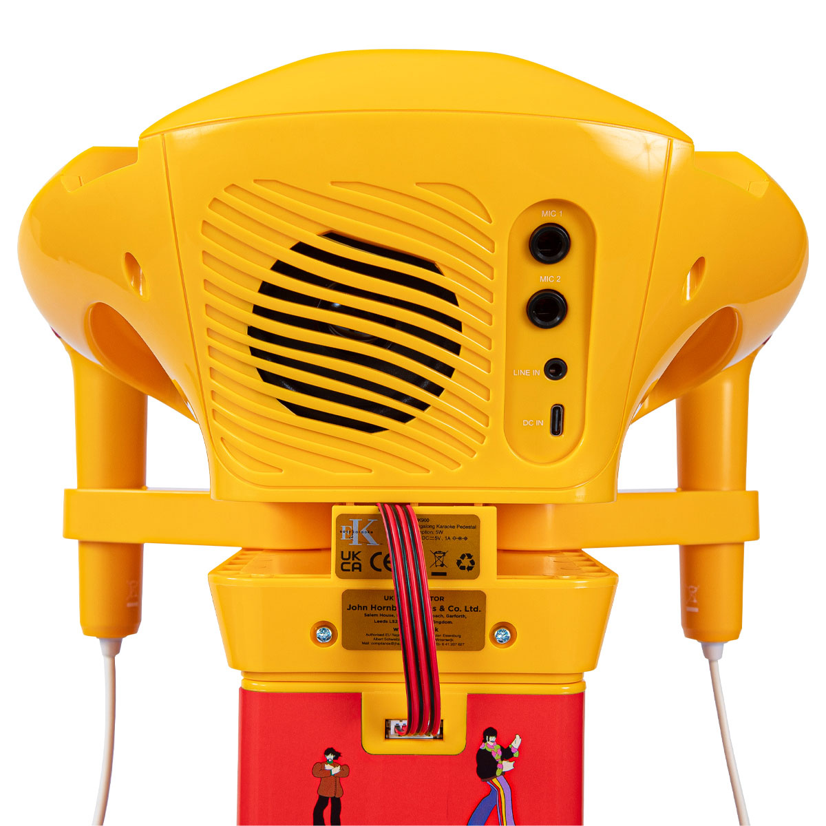 The Beatles Pedestal Karaoke Speaker with 2 Microphones: Yellow Submarine Pedestal