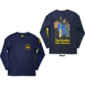 The Beatles Unisex Long Sleeve T-Shirt: Yellow Submarine Band (Navy Blue) (Back & Sleeve Print)