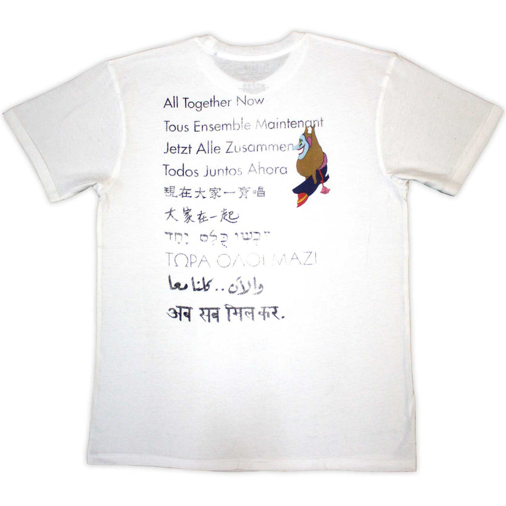 The Beatles Unisex Long Sleeve T-Shirt: Yellow Submarine Heads Collage (Yellow) (Wash Collection)