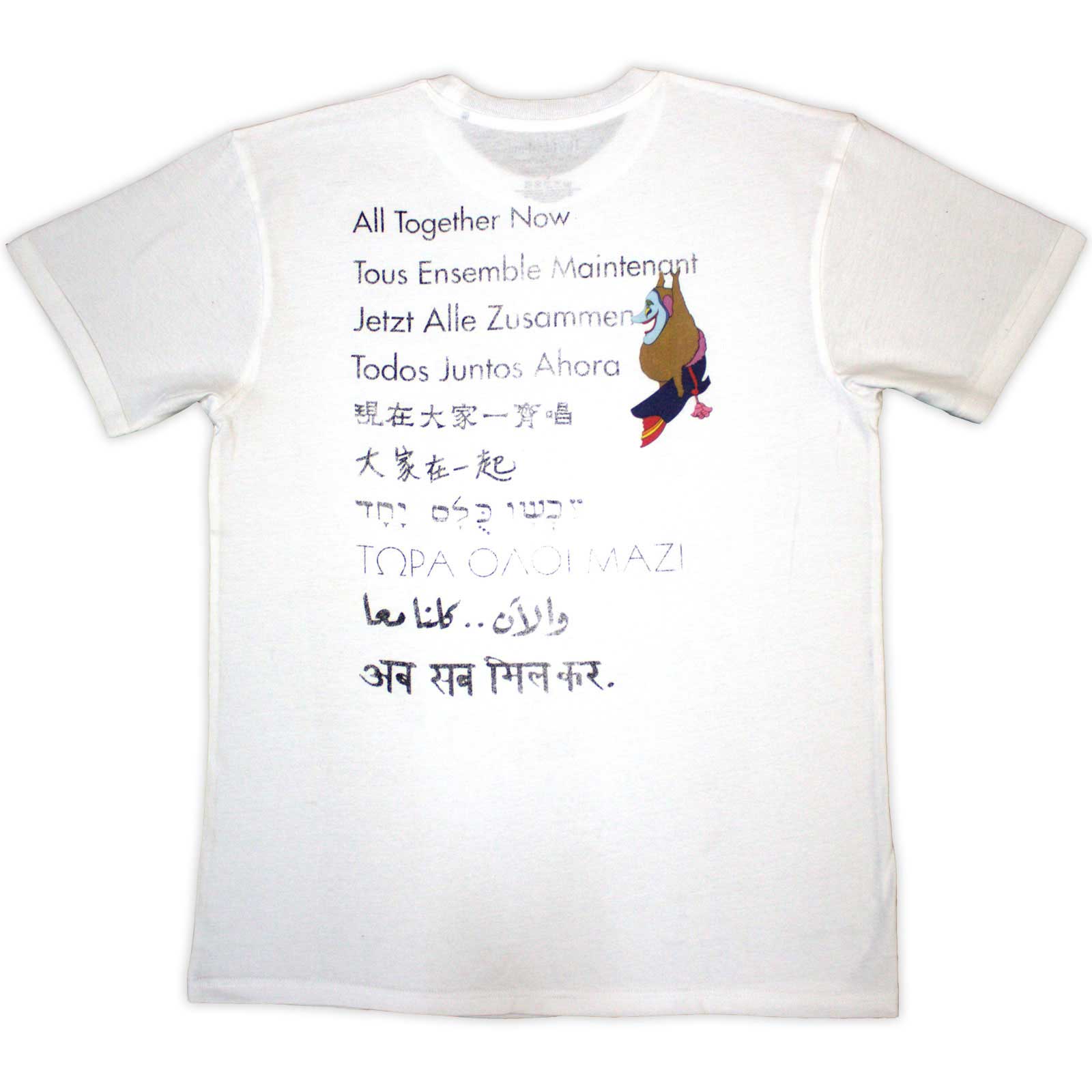The Beatles Unisex Long Sleeve T-Shirt: Yellow Submarine Heads Collage (Yellow) (Wash Collection)